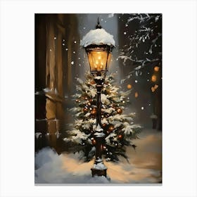 Christmas Street Lamp Canvas Print