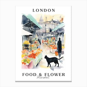 Food Market With Cats In London 2 Poster Canvas Print