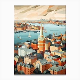 Helsinki, Finland, Geometric Illustration 1 Canvas Print
