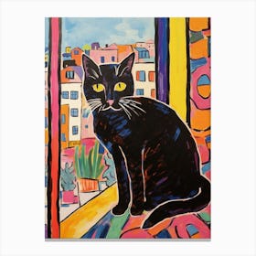 Painting Of A Cat In Cairo Egypt 2 Canvas Print