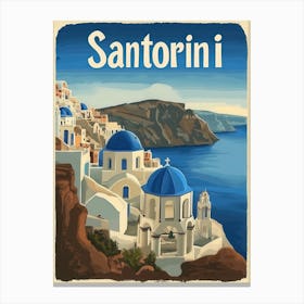 Aihrgdesign A Vintage Travel Poster Of Santorini Canvas Print