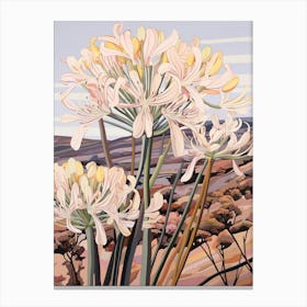 Agapanthus 3 Flower Painting Canvas Print