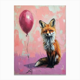 Cute Fox 4 With Balloon Canvas Print