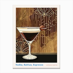 Art Deco Espresso Martini 1 Poster Canvas Print