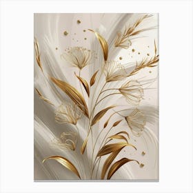 Gold Flowers Canvas Print Canvas Print