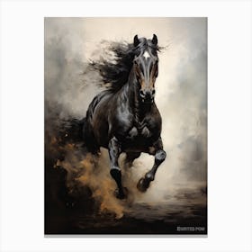 Horse Running Oil Painting Style 3 Canvas Print