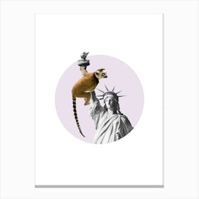 Lemur Collage Canvas Print