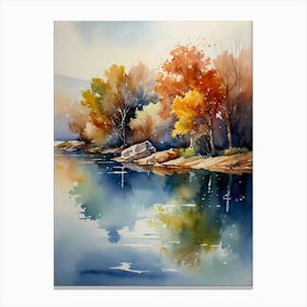 Watercolor Of Autumn Trees 7 Canvas Print