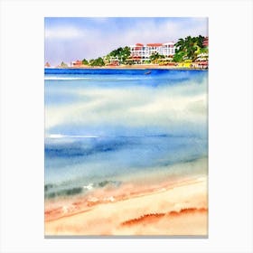 Baga Beach 3, Goa, India Watercolour Canvas Print