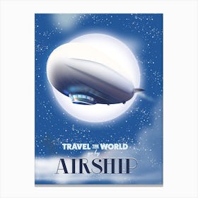 Airship Travel poster Canvas Print