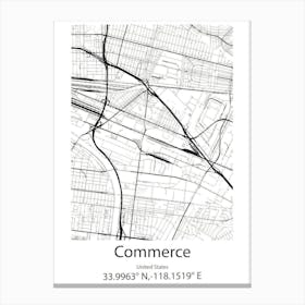 Commerce City,United States Minimalist Map 1 Canvas Print