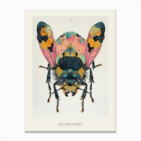 Colourful Insect Illustration Yellowjacket 10 Poster Canvas Print