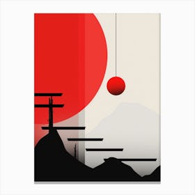 Silhouette Of A Red Ball 1 Canvas Print