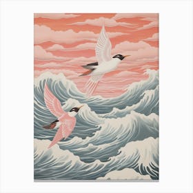 Vintage Japanese Inspired Bird Print Common Tern 1 Canvas Print