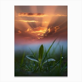 Sunset With Rays Of Light Canvas Print