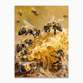 Andrena Bee Realism Illustration 14 Canvas Print