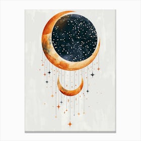 Moon And Stars 3 Canvas Print