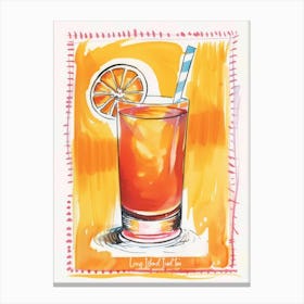 Long Island Iced Tea  Cocktail Art Kitchen Canvas Print