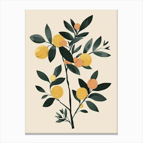 Peach Tree Flat Illustration 4 Canvas Print