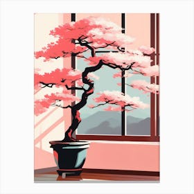 Pink Japandi Bonsai Canvas Print
