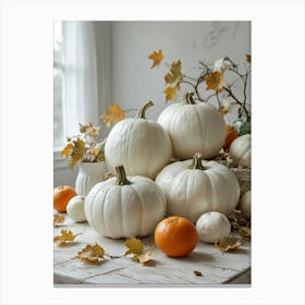 White Pumpkins 1 Canvas Print