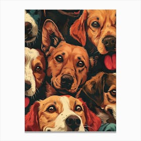 Perfectly Repeatable Artwork With Cute Dog Faces 06 Canvas Print