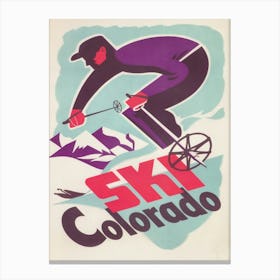 Ski Colorado Vintage Ski Poster Canvas Print