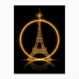 Golden Eiffel Tower Canvas Print