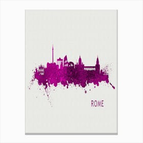 Rome Italy City Purple Canvas Print