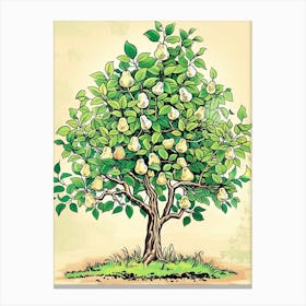 Pear Tree Storybook Illustration 4 Canvas Print