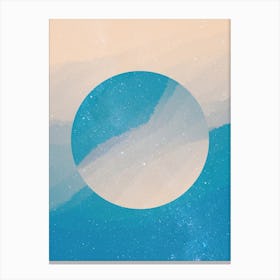 Minimal art abstract sparkling blue sky watercolor painting Canvas Print