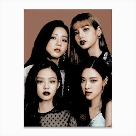 black pink band music Canvas Print