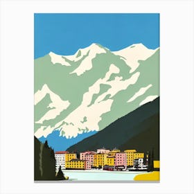 Bormio, Italy Midcentury Vintage Skiing Poster Canvas Print