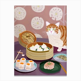 Cat And Dim Sum 1 Canvas Print