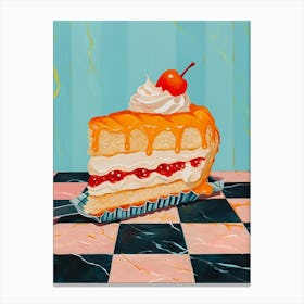 Cake Blue Checkerboard 1 Canvas Print