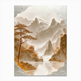 chinese landscape 3d Canvas Print