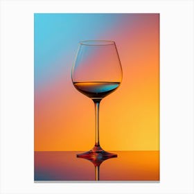 Wine Glass With Colorful Background Canvas Print