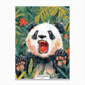 Giant Panda Growling Poster 2 Canvas Print