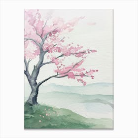 Cherry Tree Atmospheric Watercolour Painting 1 Canvas Print