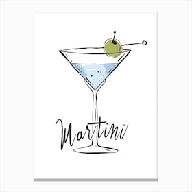 Martini Illustration Canvas Print