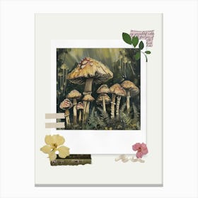 Scrapbook Mushrooms Fairycore Painting 1 Canvas Print