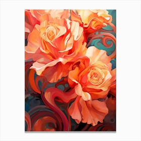 Nouveau Roses Canvas Print