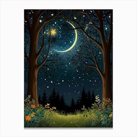 Night In The Forest 1 Canvas Print