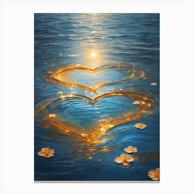 Two Hearts In Water Print Canvas Print