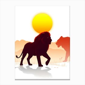 Lions In The Sun 1 Canvas Print