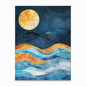 Moon Over The Ocean 5 Canvas Print