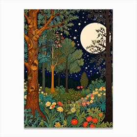 William Morris Night In The Forest 12 Canvas Print