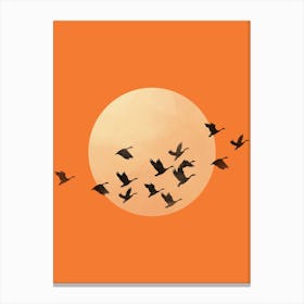 Flying Cranes Canvas Print