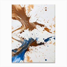 Blue And Brown Splashes Canvas Print