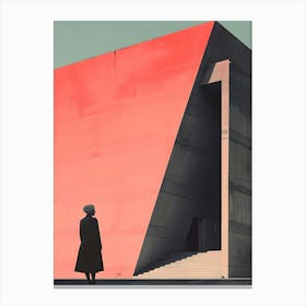 Woman In Front Of A Building Canvas Print